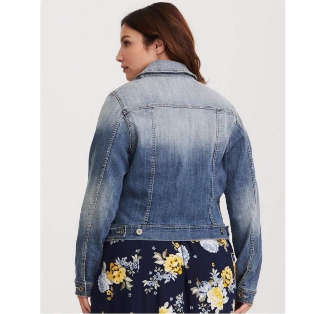 Torrid Distressed Jean Jacket - Picture 3 of 8